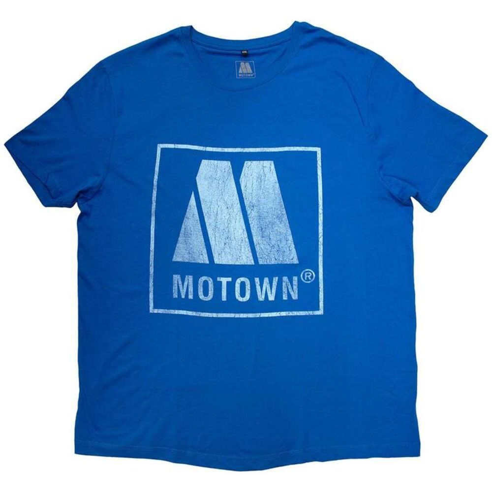Motown Records Unisex Adult Vintage Logo T-Shirt / Blue